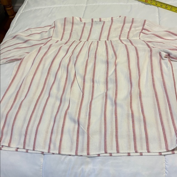 Splendid Cream Blouse with Rose Colored Stripes - Picture 5 of 5
